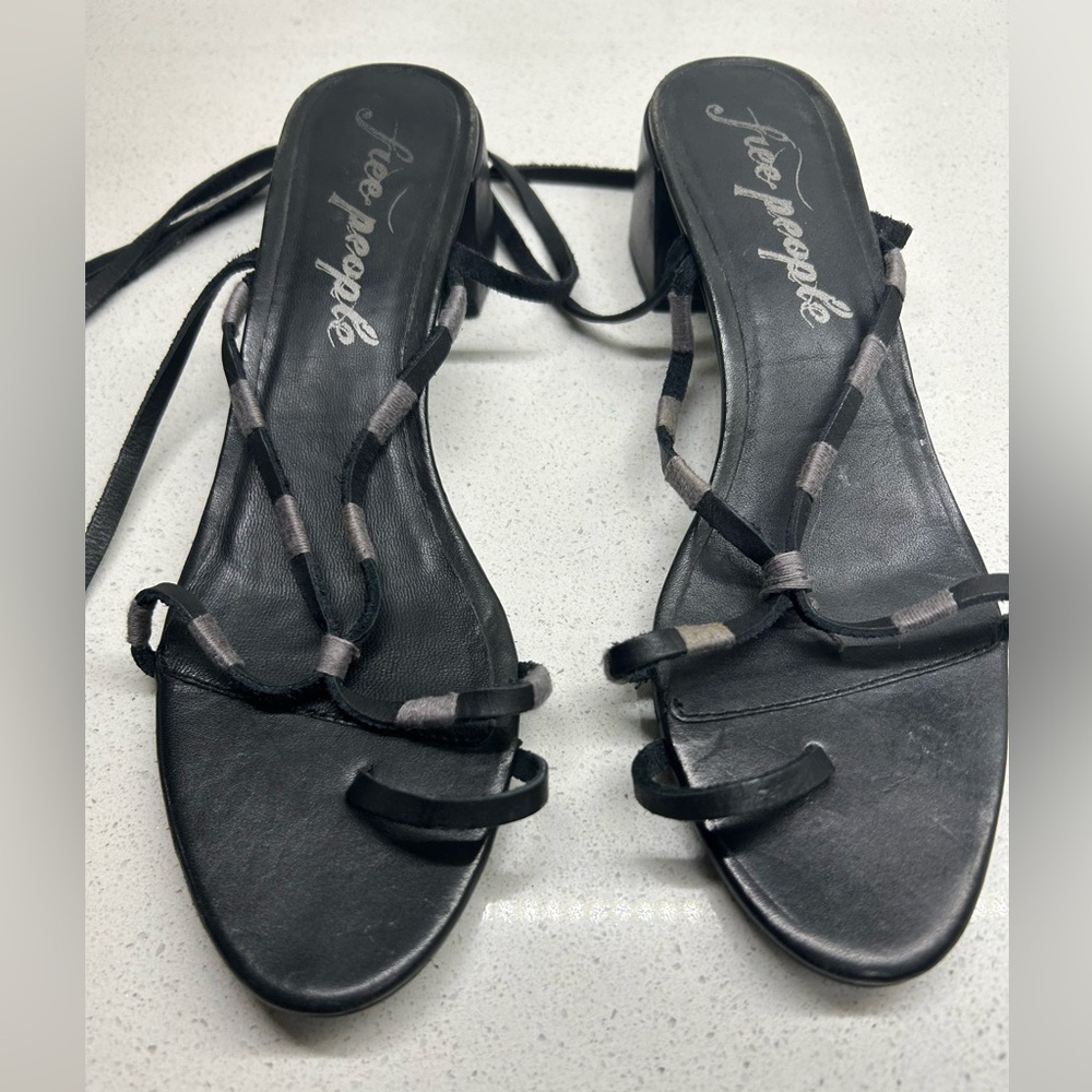 VGUC Free People Womens Hermosa Lace Up Leather Lace-Up Dress Sandals size 39/9